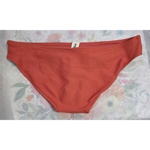 NWOT Milea 14 Mini Rib Mid Rise Bikini Rust Orange Swim Bottom 124763